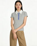 Contrast Collar Fitted Polo Tee