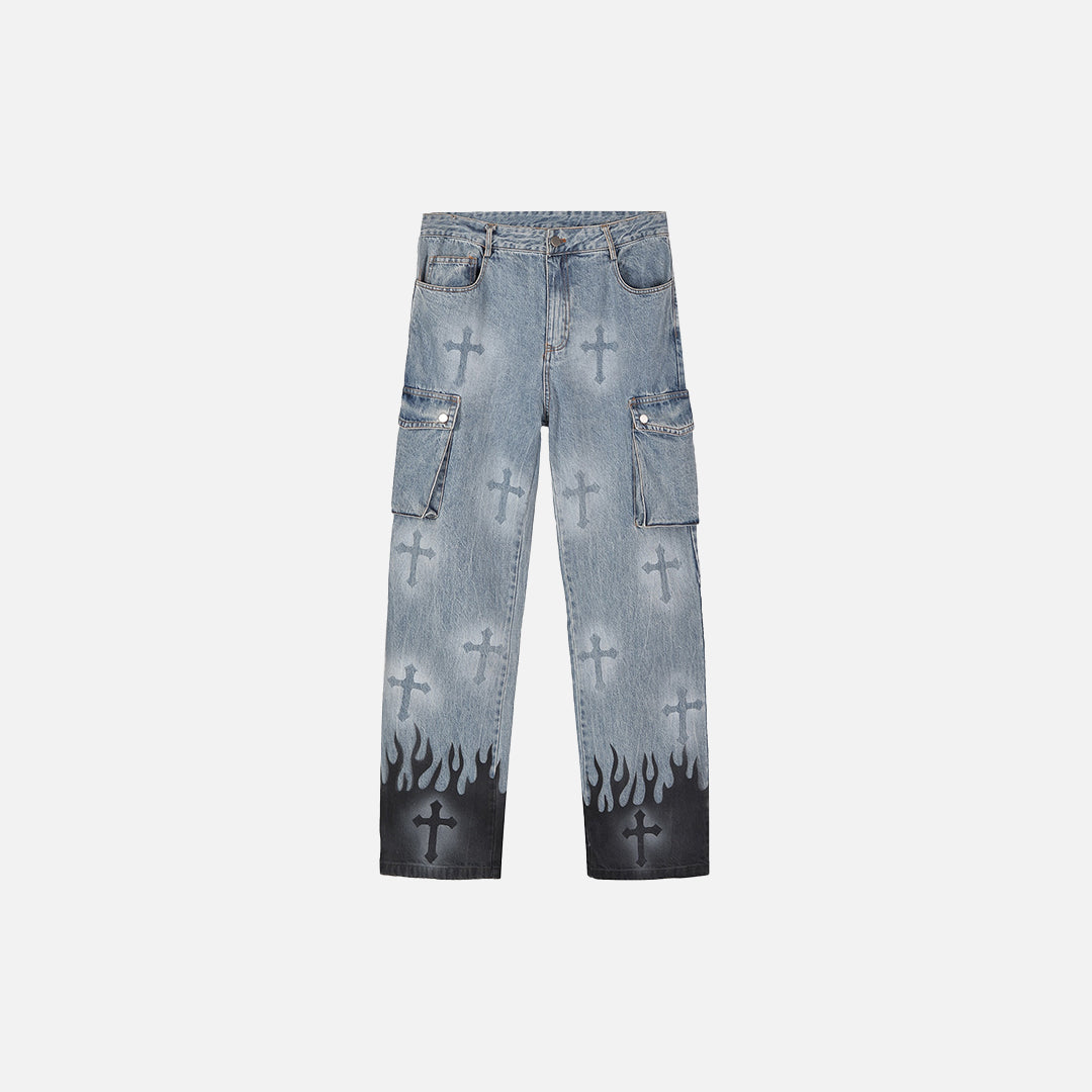 Inflame Cross Denim Jeans