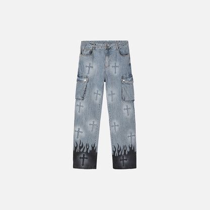 Inflame Cross Denim Jeans