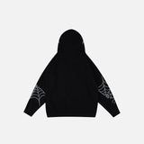 Y2K Spider Embroidery Zip-Up Hoodie