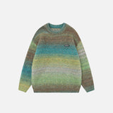 Retro Striped Gradient Sweater
