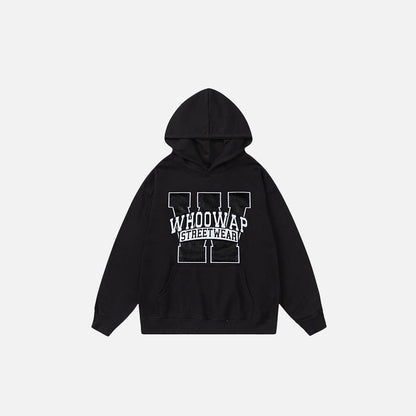 Letter Printed Oversized Hoodie