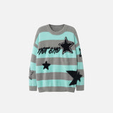 Fuzzy Embroidery Star Sweater