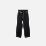 Washed Women's Cross Patch Black Jeans