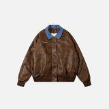 PU Faux Retro Leather Jacket
