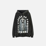 Vintage Angel Cross Print Hoodie