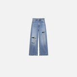 Distressed Hollow Denim Jeans
