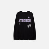 Oversized Letter Print Long-sleeved T-shirt