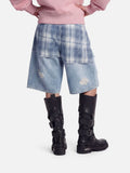 Plaid Panel Chain Jorts