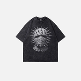 Gothic Chain Mask Graphic Print T-Shirt