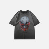 Front view of the grey Vintage Graphic Washed T-shirt in a gray background
