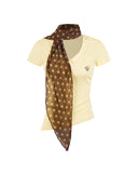 Scarf Detail Fitted Tee