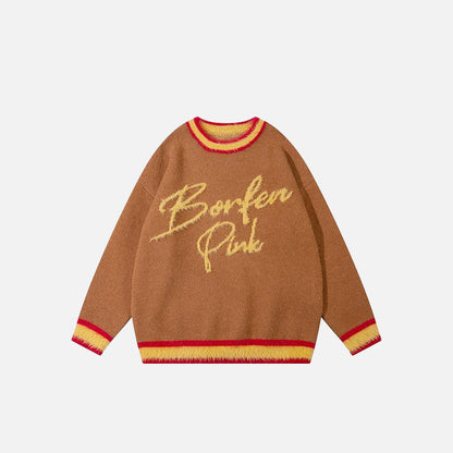 Y2k Loose Knitted Sweater