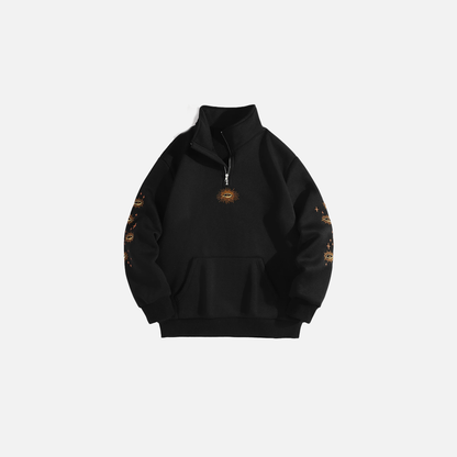 Cozy Star Pattern Fleece Quarter Sweatshirt