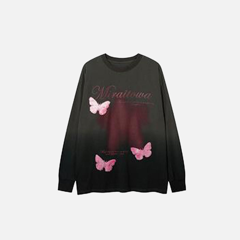 Butterfly Graphic Letter Oversized Sweatshirt