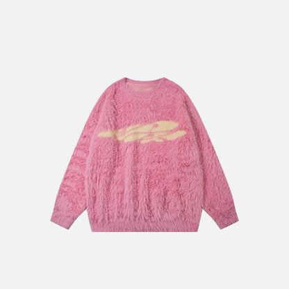Y2k Fuzzy Knitted Sweater