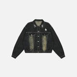 Vintage Washed Lapel Denim Jacket