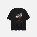 Stargazing Cat Graphic Print T-Shirt
