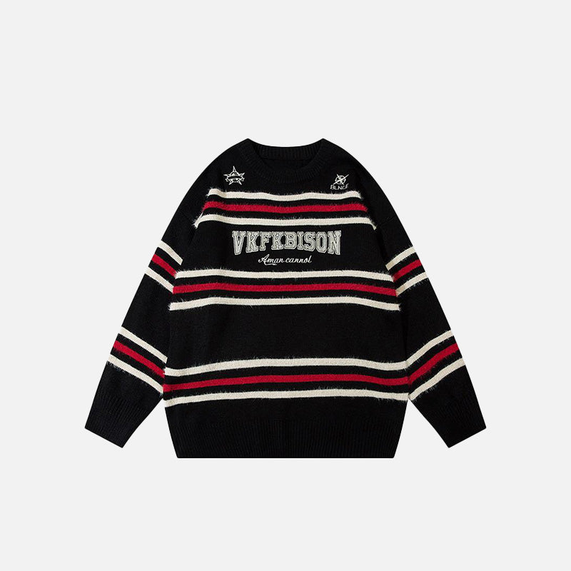 Oversized Striped Knitted Sweater