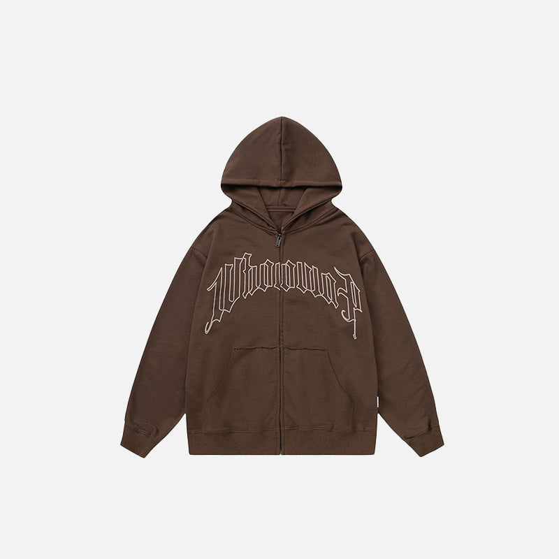 Retro Cross Letter Print Hoodie