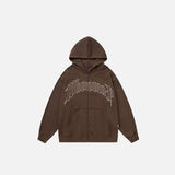 Retro Cross Letter Print Hoodie