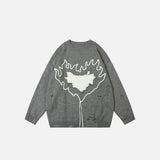 Fiery Heart Loose Knitted Sweater