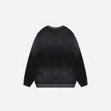 Back view of the black Mystic Melting Bones Sweatshirt in a gray background