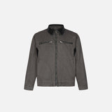 Front view of the grey Y2k Vintage Zip-up Jacket in a gray background 
