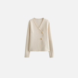 Elegant Ivory Knitted Women Cardigan