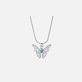 Front view of the butterfly Elegant Dual-Tone Necklace 