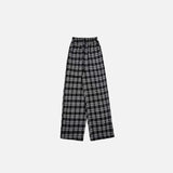 Black Plaid Oversized Sweatpants
