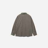Back vew of the grey Explorer's Playful Shirt in a gray background