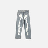 Y2k Skeleton Print Baggy Jeans