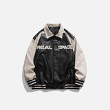 Oversized Leather Varsity Jacket