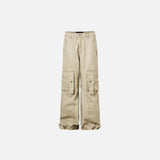 Front view of the khaki Adventurer's Multifunction Cargo Pants in a gray background