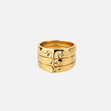 Gold Plated Face Stainless Steel Ring