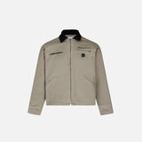Front view of the grey Y2k Loose Retro Solid Jacket in a gray background 