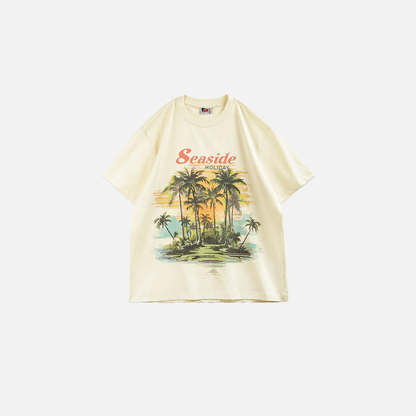 Comfortable Coconut Print Short Sleeve T-Shirt