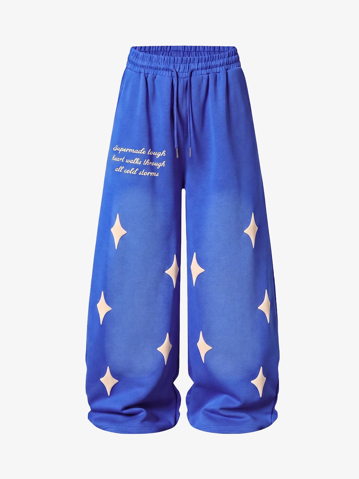 Spray Paint Star Print Distressed Sweatpants; Royal Blue / M, Royal Blue / L, Royal Blue / XL, Royal Blue / 2XL