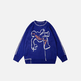 Loose Falling Person Knitted Sweater