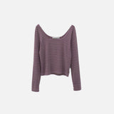 Frpnt view of the pink coffee Dream Weaver Long-Sleeve T-Shirt in a gray background