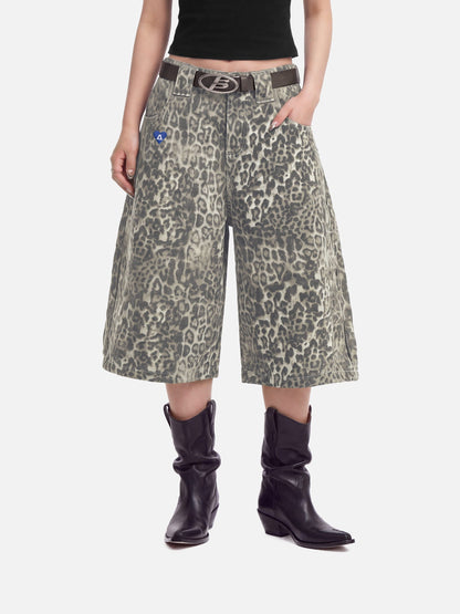 Leopard Print Longline Jorts