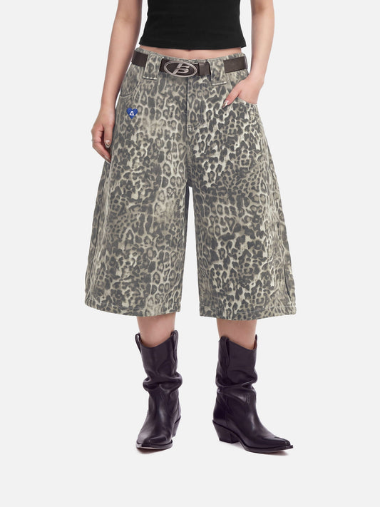 Leopard Print Longline Jorts