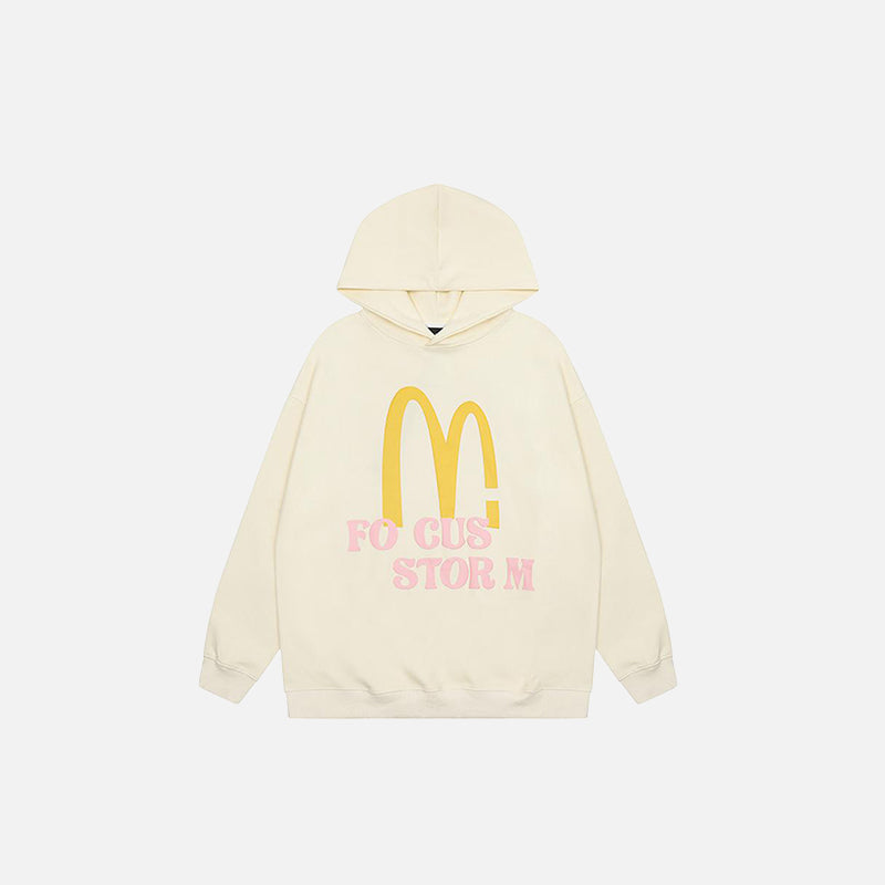 "M" Letter Print Hoodie