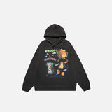 Cute Cat Graphic Print Hoodie