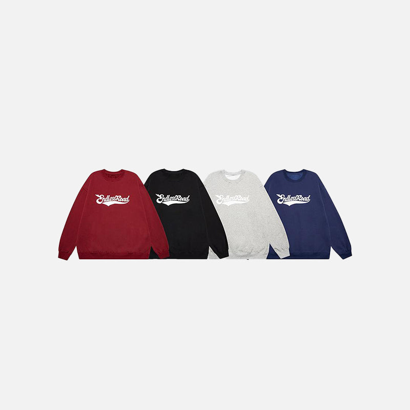 "Endless Road" Letter Print Sweatshirt