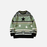 Vintage Striped Star Knitted Sweater