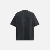 Back view of the black Fearless Rock Legend T-shirt in a gray background
