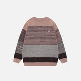 Retro Striped Patchwork Sweater