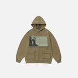 Vintage Oversized Multi-Pocket Hoodie